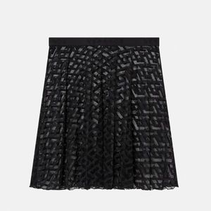 Versace Allover LOGO Black Mesh sexy Skirt Authentic Small/ medium